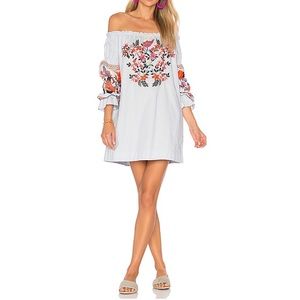 FREE PEOPLE Floral Embroidered Dress Size M